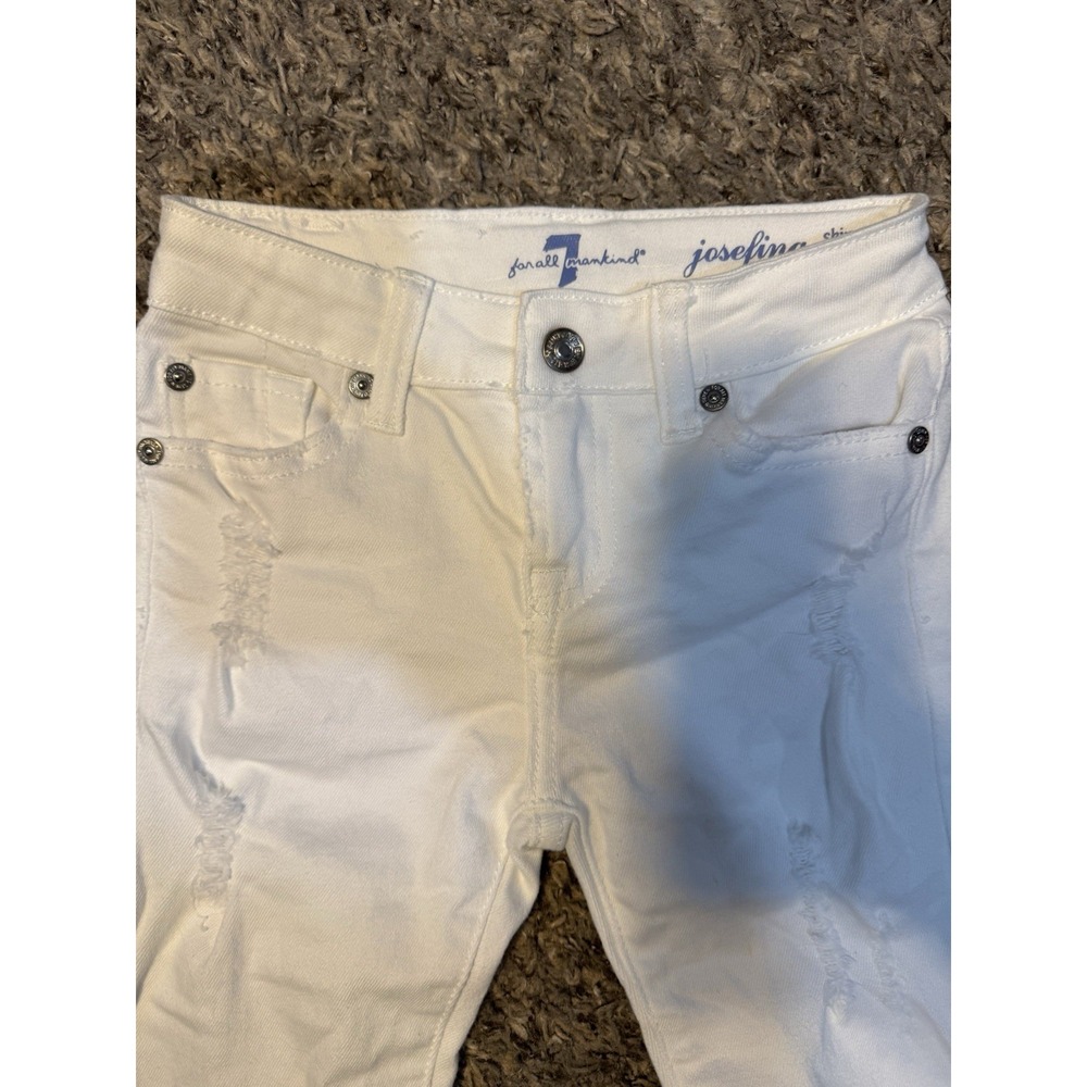 7 For All Mankind Girls Jeans Size 4 Ankle Skinny Distressed Denim Kids‎ Seven